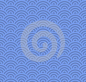 Wave Seamless Blue Pattern. Vector