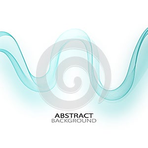 Wave with shadow.Abstract blue lines on a white background. Line art. Vector illustration. Colorful shiny wave with