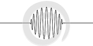 Wave forms of the amplitude round ring sphere, vector to draw one line wave sound, vibrations, acoustic waves, oscillation circle photo