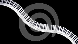 Wave-shaped bent musical keyboard of a piano photo
