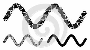 Wave signal Mosaic Icon of Raggy Parts