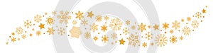 Wave snowflakes background isolated - vector
