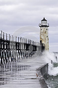 Wave soaked pier