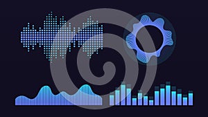 Wave of sound, virtual graphic equalizer, vector illustration