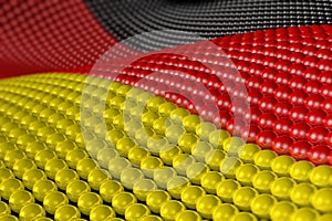 Wave of spheres in the colors of Germany