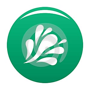 Wave splash icon vector green