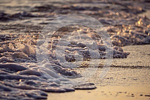 Wave splash sea beach macro