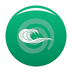 Wave splashing icon vector green