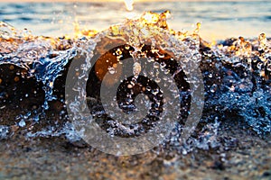 Wave splashing on the sea shore