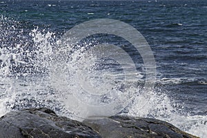 Wave spray on the Atlantic coast