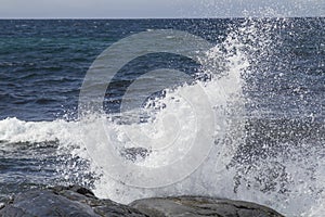 Wave spray on the Atlantic coast