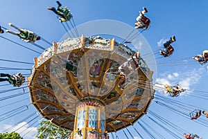 Wave swinger at funfair