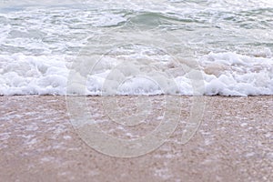 Wave on Tropical beach in pattaya Thailand