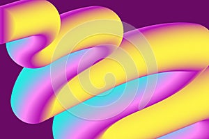 Wave Vector 3D Abstract Fluid Liquid Curve Futuristic Background. Multicolor Banner Creative Graphic Design. Dynamic