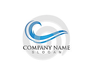 Wave water beach vector logo template