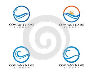 Wave water beach vector logo template