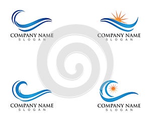 Wave water beach vector logo template