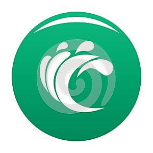 Wave water composition icon vector green