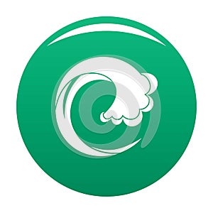 Wave water drop icon vector green