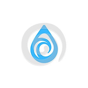 Wave water droplet logo icon