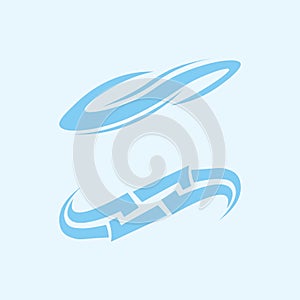 wave and water Isolated round shape logo Blue color  Sea, ocean, river surface