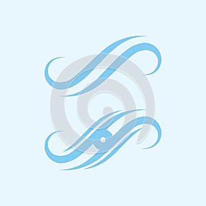 wave and water Isolated round shape logo Blue color  Sea, ocean, river surface