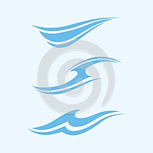 wave and water Isolated round shape logo Blue color  Sea, ocean, river surface