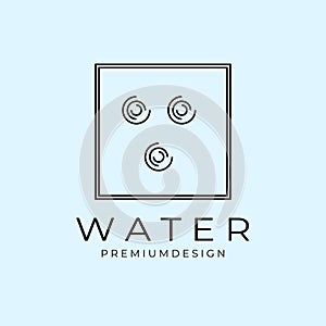 wave water lake logo vector illustration design