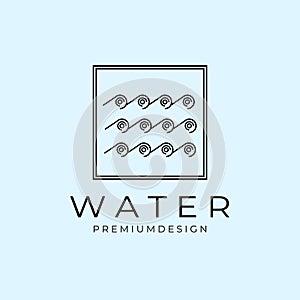 wave water lake logo vector illustration design