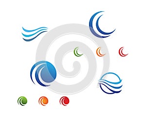 wave water logo beach vector