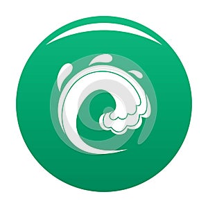 Wave water tsunami icon vector green