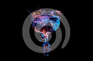 Wave in wine glass with colors