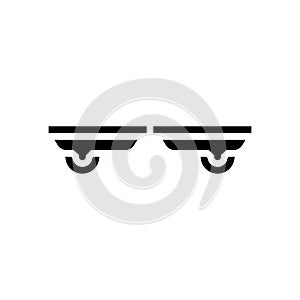 waveboard vehicle glyph icon vector illustration