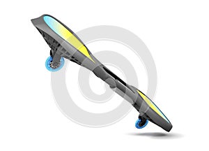 Waveboard on white background. 3d rendering