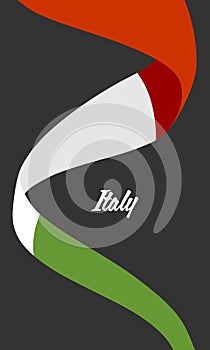 Waved flag of Italy. Independence day celebration card concept