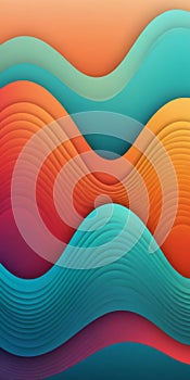 Waveform Shapes in Aqua and Red