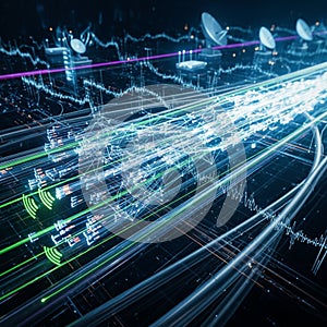 Waveforms float in the background, symbolizing communication and