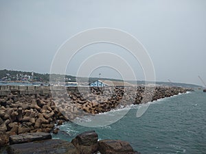 Wavelet blocks on Vizhinjam sea port Thiruvananthapuram Kerala