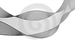 Abstract backdrop with monochrome wave gradient lines