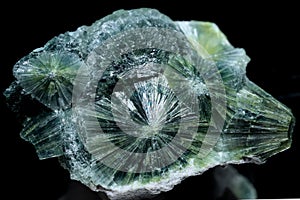 Wavellite from mine in Garland County, Arkansas, showing spherical structure.