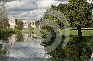 waverley abbey ruins river wey england