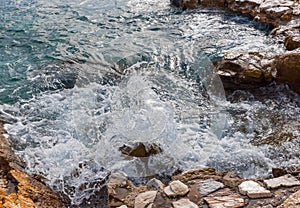 Waves Aegean Sea, Skiathos, Greece. landscape.