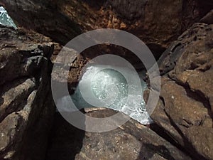 Waves against rocks, Guaruja, Sao Paulo, Brazil