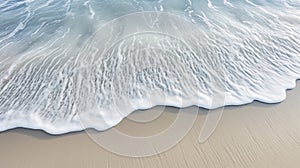 Waves along the seashore blow the sand into soft foam that is pleasing to the eye.AI Generated