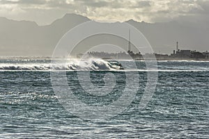 Waves along Waikiki Beach, Oahu, Hawaii