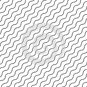 Waves background or water texture. Diagonal wavy line pattern. Vector illustration