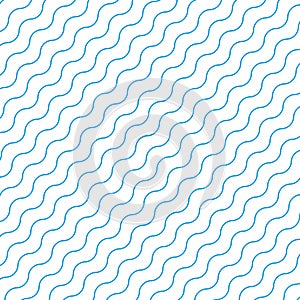 Waves background or water texture. Diagonal wavy line pattern. Vector illustration.