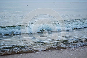 Waves at the Baltic sea shore line