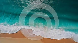 Waves on a beach, aerial view