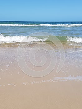 Waves on the beach of bribie island